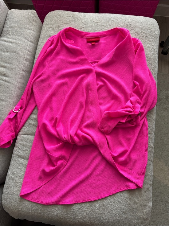 Jennifer Lopez Tops - Jennifer Lopez Hot Pink Surplice Blouse